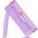 Evteck Paper Cutter 12 Inch Paper Trimmer Slider Crafting Scrapbooking Supplies for A4 Vinyl Photo Cardstock with Security Blade and Foldable Ruler, Purple