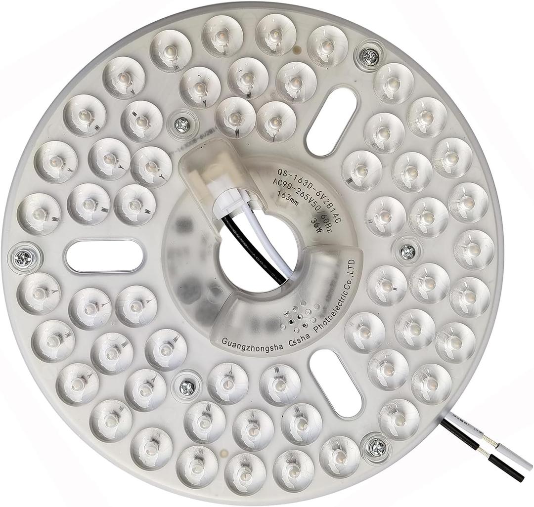 36W 6.4" Dimmable LED Light Engine Retrofit Kit for Ceiling Fan Light Replacement LED Board Panel,3 Color Temperature Memory Function,ETL Listed