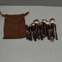 MAANGE Makeup Brushes 16Pcs Professional Foundation Powder Blush Contour Eyeshadows Double-End Makeup Brushes Set with Bag and Gift Box-CoffeeBrown