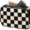 Smell Proof Bag, 6.7"x4.7" Smell Proof Container with Activated Carbon Fiber Liner, Odorless Airtight Travel Organizer & Stylish Gifts for Women (Checkerboard)