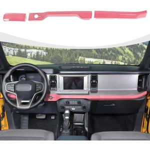 RAZPOY for Bronco Dash Panel Cover, Center Console Dashboard Trim Compatible with 2021-2025 Ford Bronco Interior Accessories, Pink