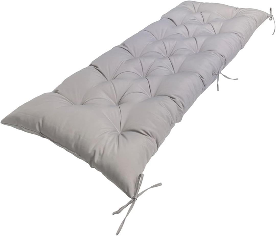 Eoieov Outdoor Bench Cushions Waterproof Non Slip Light Grey Tufted Bench Cushions for Garden Furniture Patio Lounger Porch Swing Outdoor Loveseat Pads 40"*20" Light Grey