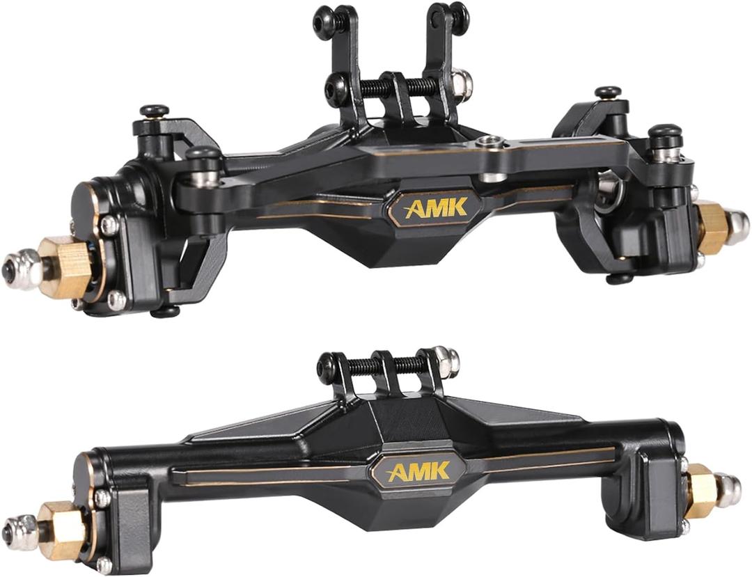 AMK 174g TRX4M Brass Portal Axles Front Rear Complete Set with 7mm Hex Wheel Hubs 4mm Adapters for 1/18 RC Crawler TRX4M Upgrades Bronc Defend K10