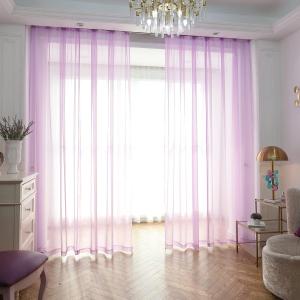 Purple Sheer Curtains 90 Inches Length 2 Panels Set Window Sheer Curtains Basic Rod Pocket for Bedroom Children Living Room Yard Kitchen