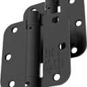 Self Closing Door Hinges, 3.5 Inch x 3.5 Inch, 5/8" Radius, UL Listed, Pack of 2, Matte Black