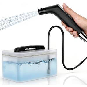 COSWE Portable Travel Bidet Electric Rechargeable Handheld Personal Bidet Sprayer for Hygiene Cleaning for Toilet with 2.3 liters Water container (Black), LIUW_JP2201