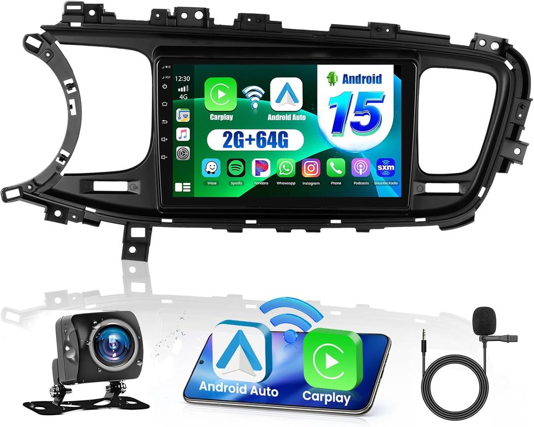 2+64G Radio for Kia Optima K5 2014 2015 CarPlay Car Stereo Android 15 Touchscreen 9" Android Auto Backup Camera GPS EQ 28UI