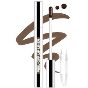 Lip Stain Peel Off Lip Liner Stain with Tweezer, Long Lasting Matte Lip Tint Tattoo, Highly Pigmented Color Lip Makeup, Waterproof Lipstick, Transfer-proof Lipstain for Women, Espresso