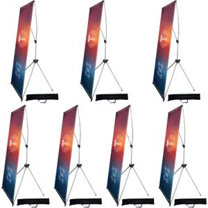 USCNC X Banner Stand Adjustable Fit Banner 23 x 63 to 32 x 78 Inch(STAND ONLY), Portable Travel Bag,Suitable for advertising, stores, exhibitions, restaurants, events, birthday parties, and other occasions (7 Pack)