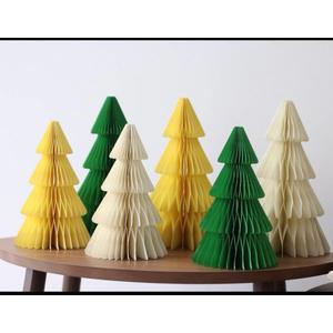 6 Pcs Paper Christmas Tree,Christmas Ornaments, 3D Honeycomb Xmas Paper Trees Party Decorations, Christmas Centerpiece