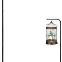 TBTFW 67 Inch High Hanging Bird Cage Stand, Bird Feeder Stand with Base, Suitable for Hanging Various Types of Birdcages(Weight Limit: Within 35 Pounds) (Black without storage rack)