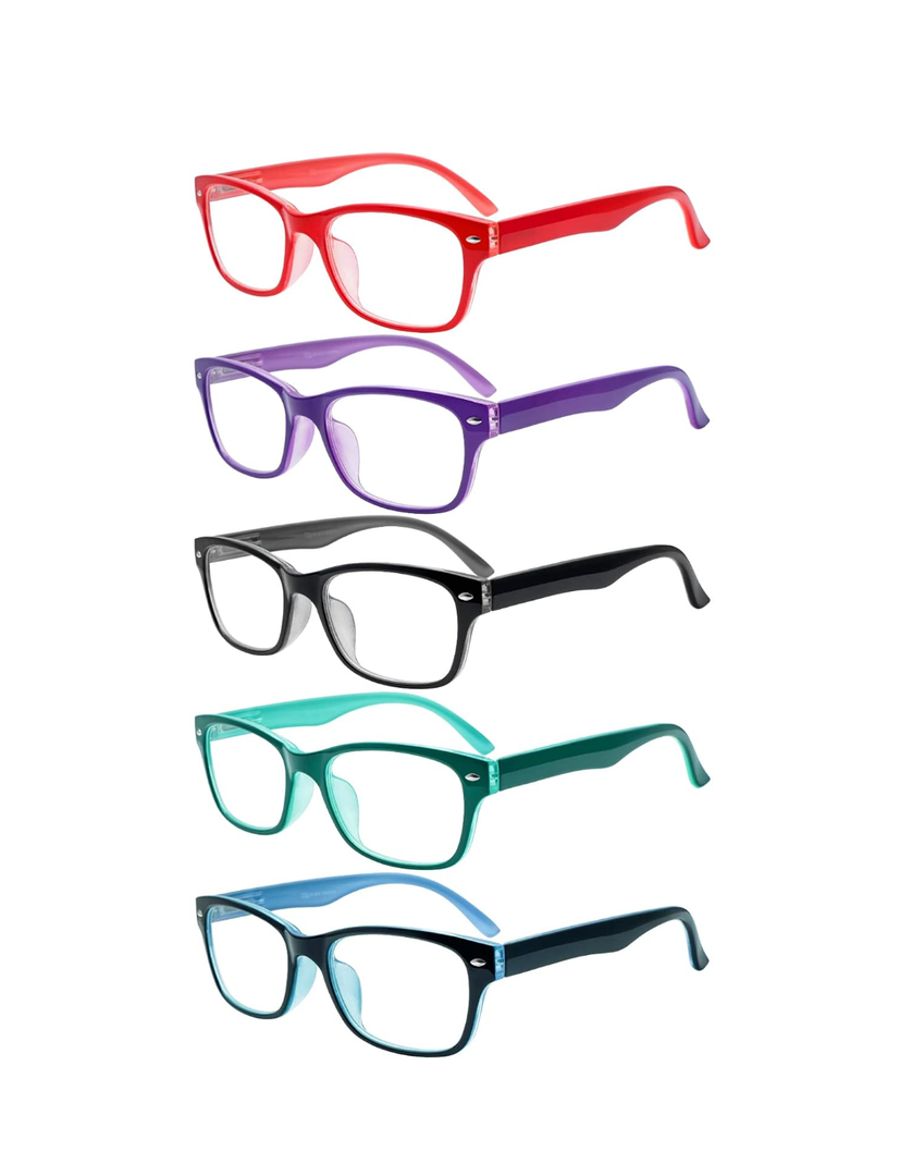 SIGVAN Reading Glasses 5 Packs Blue Light Blocking Eyeglasses Quality Spring Hinge Colorful Computer Readers for Women Men