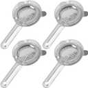 4 Pack 6.5 Inches Cocktail Strainer, 2-Prong Stainless Steel Bar Strainer, Bar Tool Drink Strainer for Bartenders, Restaurants Home Use