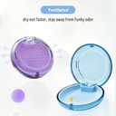 2 x Transparent Retainer Holder with Lanyard, Travel Night Guard Box with Vent Holes, Compact Portable Mouthguard Container, Aligner Case Compatible with Invisalign (Clear Blue)