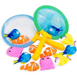 Boley Dive & Grab Fishing Game Set - 14 Pc Sinking Bath Toys for Kids - Water Games & Bath Toys for Toddlers! (Yellow)