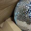 12" Disco Ball with Motor and Light 6-12RPM Rotator and RGB Spotlight for Party DJ Bands Dance Club Bar Wedding Event Studio Holiday Decor