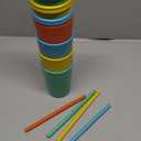 Homestockplus Reusable Wheat Straw Cups with Lids and Silicone Straws, 10 Oz Chip Resistant E-Co Friendly Small Water Cups for Milk, Drinks, Smoothies - 4 Colors