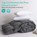 Three Geese Pinch Pleat Waterfowl Feathers and Down Comforter Palatial King Size Duvet Insert,750+ Fill Power,1200TC 100% Cotton, Premium All Seasons Gray Warm Hotel Comforter with 8 Tabs. Palatial King:120x98inches, Grey Twisted Flower