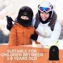 Kids Balaclava Knitted Warmer Windproof Hat Full Ski Face Mask Winter Warm Skull Cap with Light Boys Girls