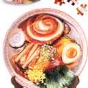 PieceRelax 3D Puzzle Plate 124 Pieces - Soy Sauce Chashu Ramen - Jigsaw Puzzle for Adults, Decorative Plate with Durable Plastic Pieces, Ideal Gift for Home or Office Dcor [PL1012]