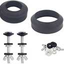 Universal Toilet Tank To Bowl Gasket,2 Kind Gasket and 2 Sets 5/16*3.15 inch Stainless Steel Heavy Duty Rustproof Bolt Hardware Kit,Fits Most 2-Inch and 3-Inch Flush Valve Opening 2-Piece Toilet Tanks