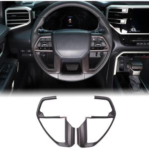 Aunginsy Center Console Steering Button Panel Trim Cover Compatible with Toyota Tundra/Sequoia 2022-2025 Tacoma 2024+ Central Control Steering Panel Decorative Frame Protector Sticker ABS Accessories (Oak Grain)