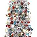 Forart Collapsible Christmas Tree Artificial Tinsel Xmas Tree, Pop Up Tinsel Trees Collapsible Reusable Slim Tree Easy-Assembly for Home Christmas Decoration