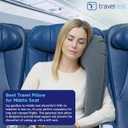 TRAVELREST Ultimate Inflatable Neck Support & Body Pillow - Airplane Pillow for Long Flight Comfort, Travel Essentials, Sleeping Accessories, Headrest Support Seat for Car (Grey)