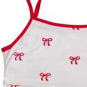 SweatyRocks Girl's Cherry Spaghetti Strap Camisole Cami Sleeveless Scoop Neck Cute Tank Top (White, Size 10 Years)