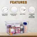 Clear Plastic Storage Bins, Pantry Organizers and Storage or Kitchen Organization and Storage Containers Bins for Organizing, Fridge, Freezer, Bathroom, Pantries, Refrigerator, Cabinet Organizer Bin