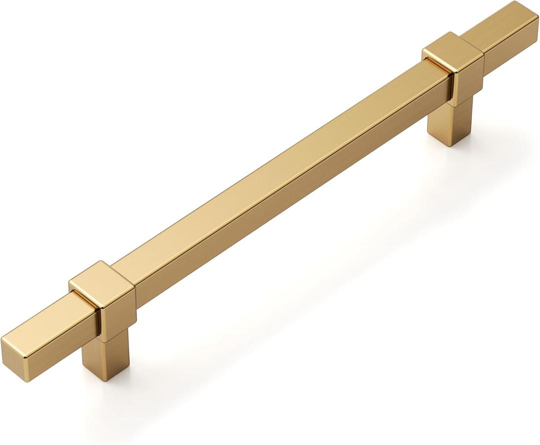 Amerdeco 10 Pack 5 Inch 128mm Champagne Bronze Cabinet Pulls Zinc Alloy Heavy Duty Modern Kitchen Cabinet Handles Drawer Pulls Hardware for Cabinets Cupboard Dresser Wardrobe ZH0087