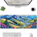 Gaming Mouse Pad, Large Non-Slip Rubber Base Mousepad, Keyboard Mouse Mat, Desk Pad with Stitched Edges, 31.5x11.8inch,Mountain