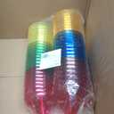 Prestee Multicolor Disposable 48 Plastic Margarita Glasses - 12 oz Hard Cocktail Cups for Cinco de Mayo Fiesta, Taco Party and Mexican Decorations - Fiesta Party Decorations - Large (Pack of 48)