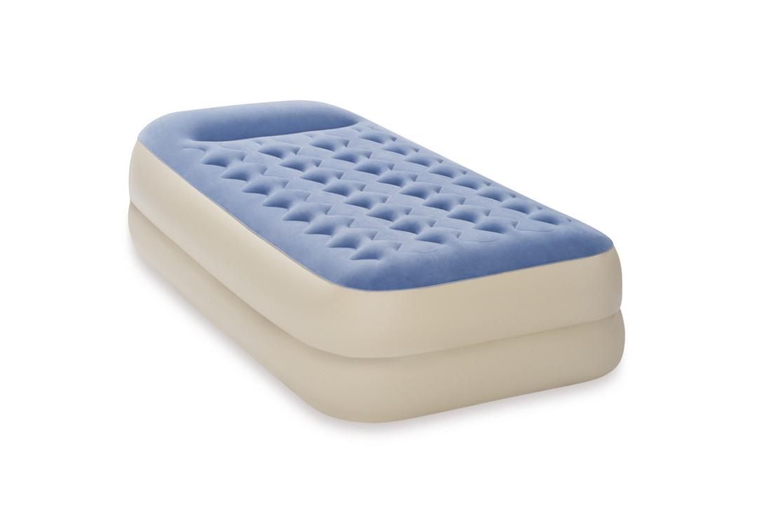 Intex Twin Dura-Beam Standard Raised Pillow Rest Airbed Mattress, 39in x 75in x 18in