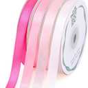 woric 120 Yards Pink Ribbon 3/8 Inch x 4 Rolls, 30 Yd/Roll Craft Thin Satin Ribbon for Graduation Leis Gift Wrapping Hair Bows Baby Bridal Shower Wedding Decor