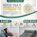 Lunix LX6 3-Piece Compact Support for Reading, Rest & Leg Elevation, Premium Odor-Free Orthopedic Bed Wedge Pillow Set, Memory Foam, Washable Cover, Stone Navy