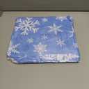 Horaldaily Christmas Tablecloth 70x70 Inch Round, White Snow Blue Washable Table Cover for Party Picnic Dinner Decor