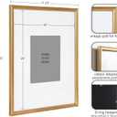 Kate and Laurel Adlynn Wall Picture Frame Set, 16" x 20" matted to 8" x 10", Gold, Set of 6