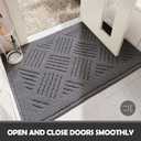 Door Mat Indoor Doormat,Front Back Door Mats Non Slip Entrance Rugs Rubber Backing,Inside Doormats for Entryway Low-Profile, Absorbent Resist Dirt Floor Mats Washable,20"x32"Grey (1'8" x 2'8" (Runner))