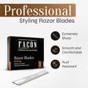 Facn Professional Hair Styling Razor Replacement Blades, Faether Razor Blades for Thinning Texturizing Layering Cutting Hair, Premium Platinum Japanese Stainless Steel for Salon Hairstyling- 10 Count