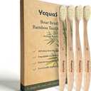 Premium Boar Bristle Bamboo Toothbrush (4 Pack) | 100% Plastic & Nylon Free | Gentle Deep Clean | Compostable Eco Friendly Zero Waste