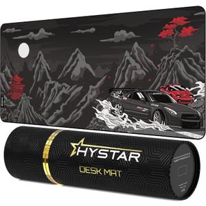 Hystar® Extended Gaming Mouse Pad | XXL 36" x 16" | 5mm Thick, Waterproof Surface, Smooth Polyester Fabric, and Natural Rubber Base | Drift