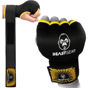 Beast Gear Hand Wraps Boxing Inner Gloves with Gel Padded, Quick 100cm Wrist Straps for Men & Women - MMA, Muay Thai, Kickboxing & Martial Arts Training