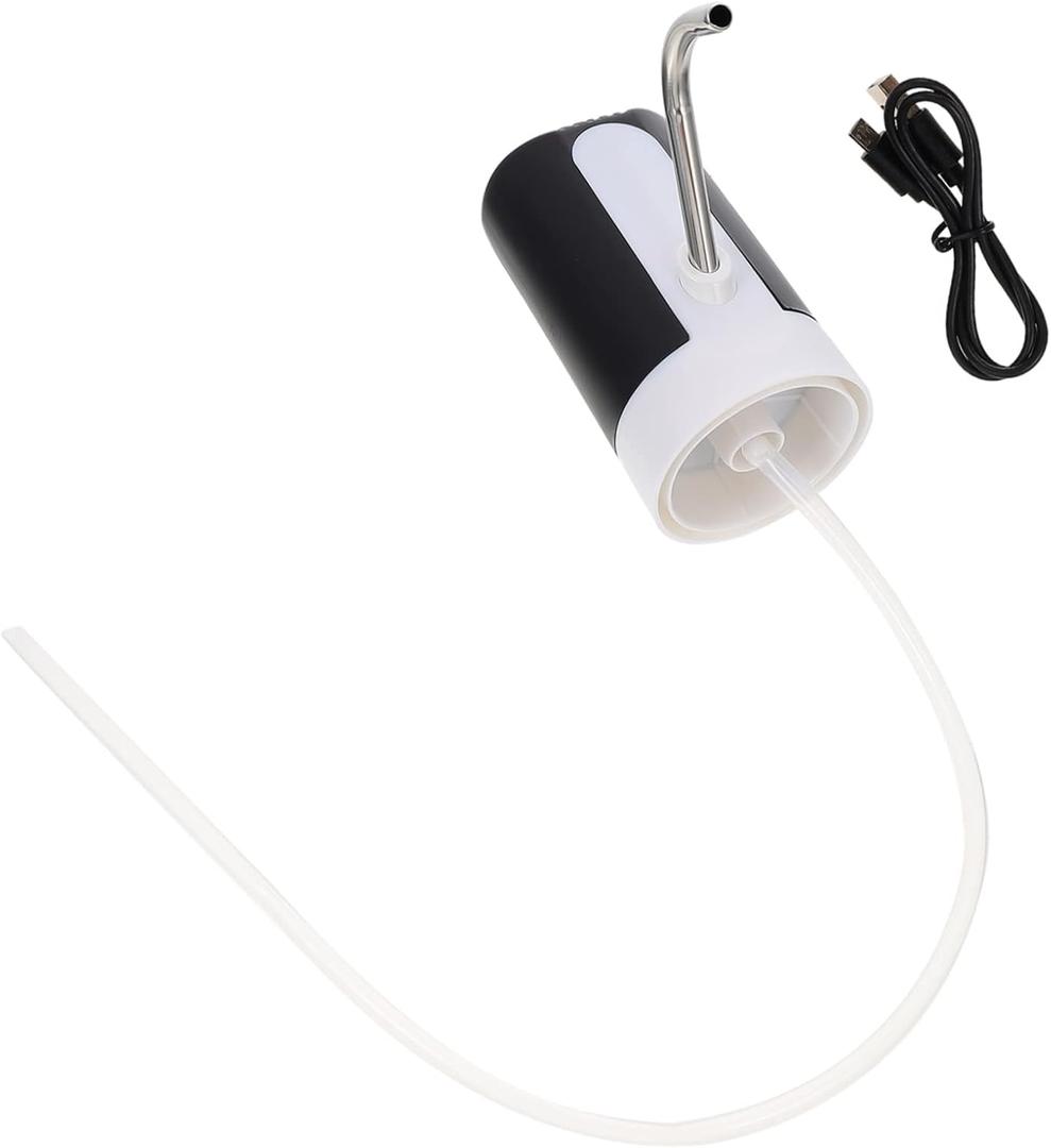 Electric Water Dispenser Pump for Bottles Automatic Drinking Water Pump Portable and Rechargeable for Home Office Camping and Outdoor Use (Black)