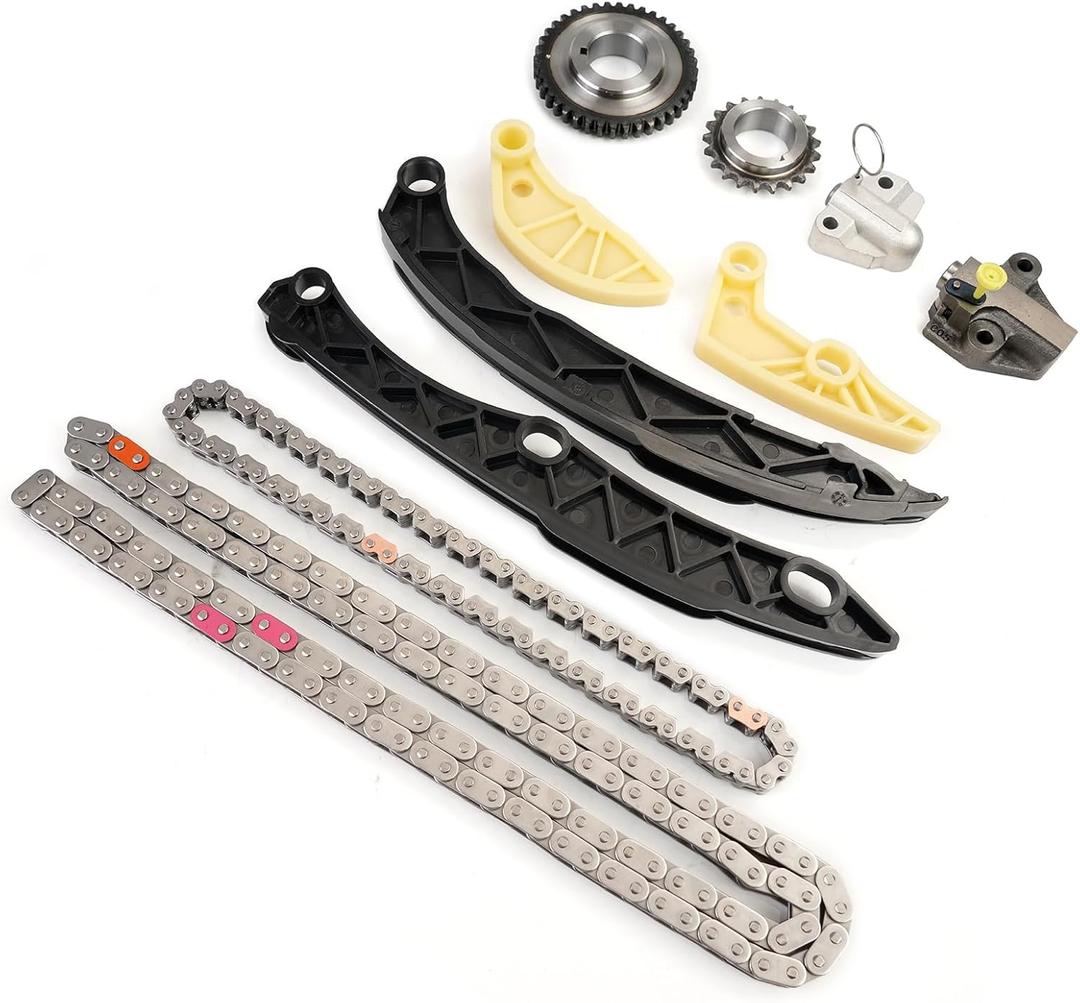 Engine Timing Chain Kit with Oil Pump Gear Compatible with Hyundai Sonata Santa fe Tucson Compatible with Kia Optima Sorento Sportage 2.0 2.4 Replace# 24321-2G111 24420-2C101