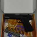 Soft Bullet Toy Gun with Shell Ejecting, Black Toy Pistol Guns with 50 Foam Bullets, Fake Prop Gun for Halloween Costume/Cosplay, Outdoor Shooting Game Toys Gifts for Christmas Birthday