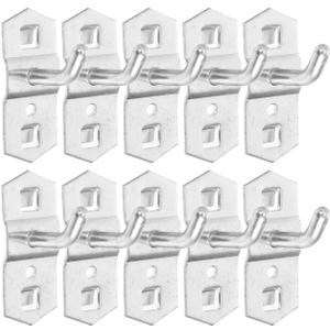 PRETYZOOM 10 Pcs Metal Pegboard Hooks 2.36In Wall Storage Hooks for Pegboard Tool Holders Organizer Garage Workshop Office Display