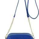 Simple Shoulder Crossbody Bag With Metal Chain Strap And Tassel Top Zipper