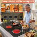 30 Inch Electric Cooktop 4 Burner - Built-in(29.13"x19.3") Ceramic Stove 6700W, 30" Radiant Electric Cooktop with Timer, Safety Lock, Pause, Dual Ring, 220V - 240V Hard Wired (Black Knob), 30.3" x 20.5"