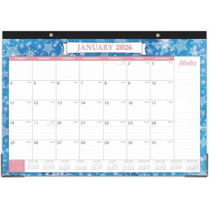 Desk Calendar 2026 - Monthly 2026 Desk Calendar, 16.9"12.1", Jan 2026 - Dec 2026, Desk/Wall Calendar with Large Ruled Blocks, Corner Protectors - 12 Different Themes